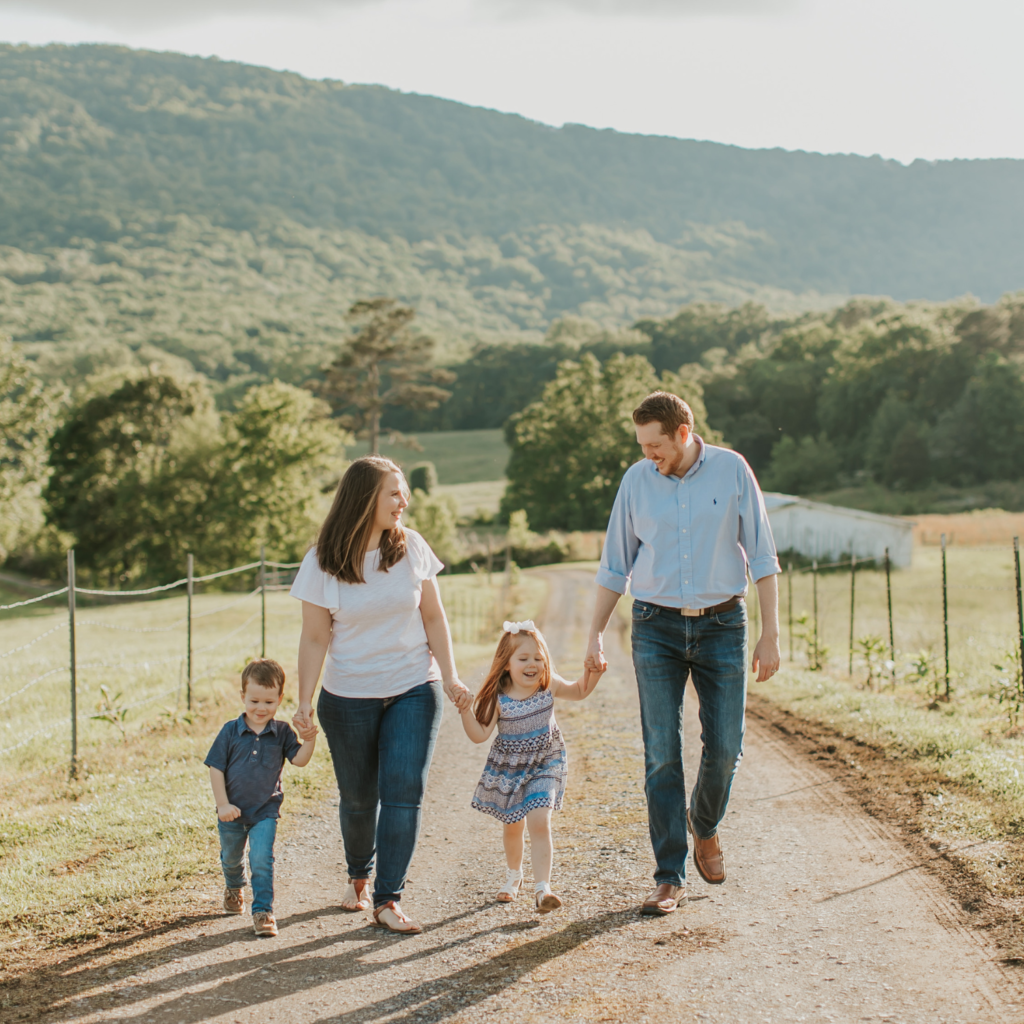 Everyday Thrifty Family outside on dirt road by Kori Elizbeth Photography
