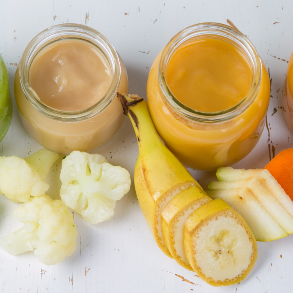 Fruit, jars, and homemade baby food for how to save money on baby