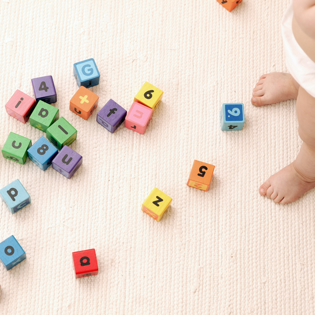 Colorful toy blocks for how to save money on baby