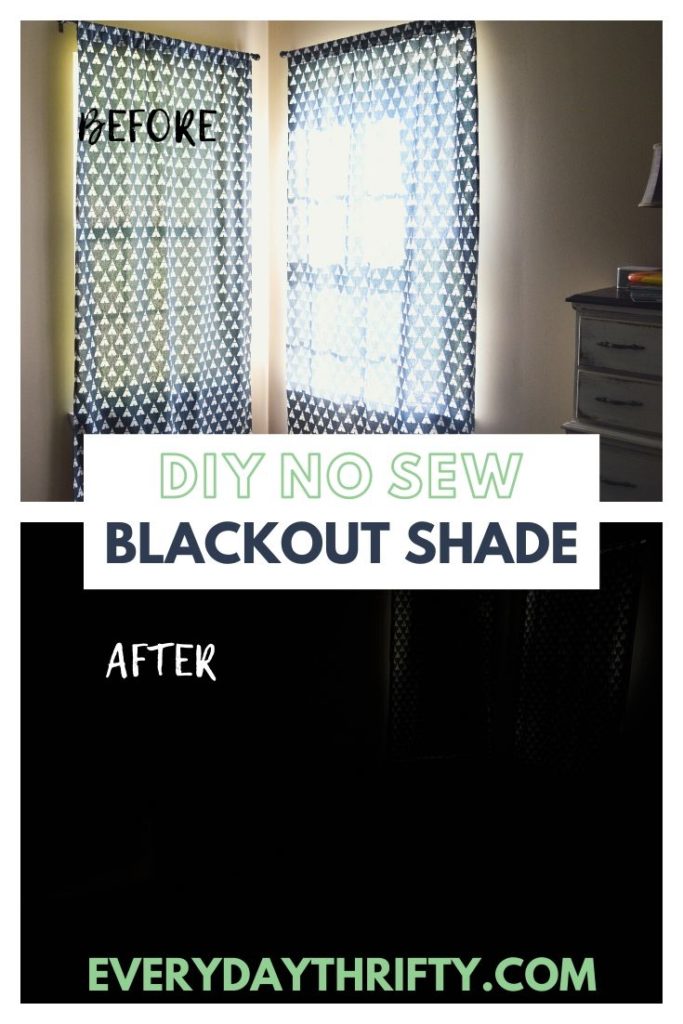 promo graphic for diy no sew blackout shade