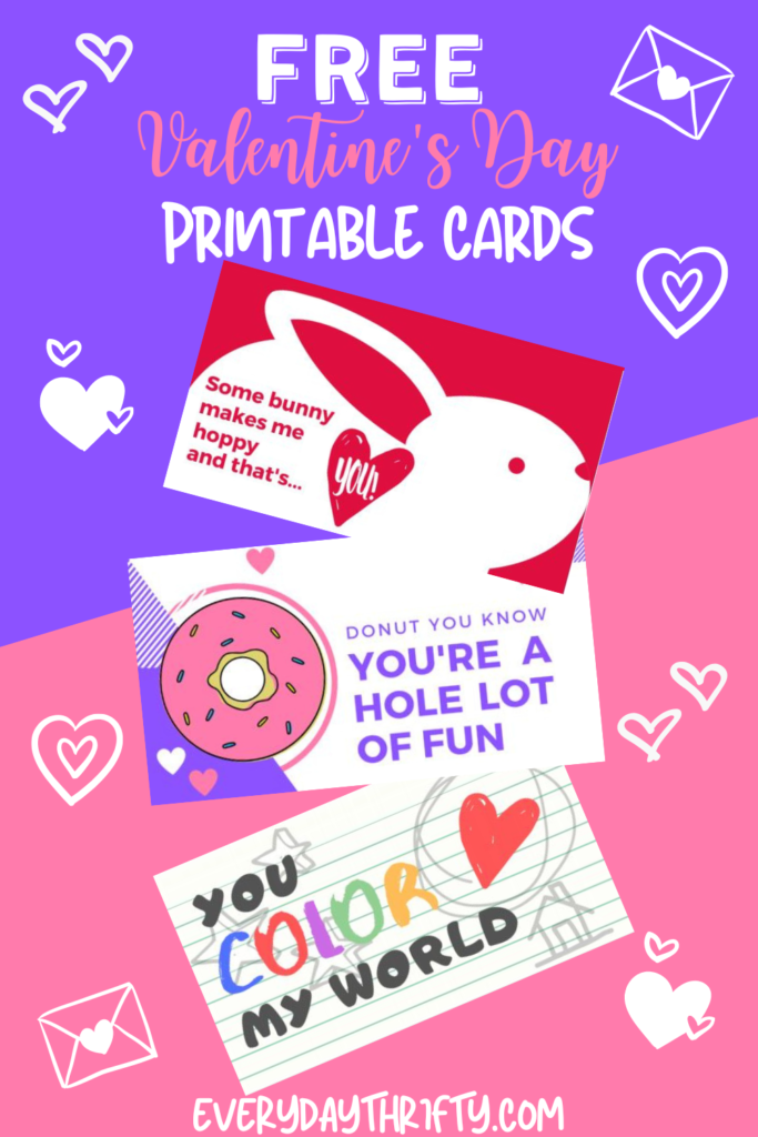Three Valentine cards for free Valentine's Day printable cards for kids