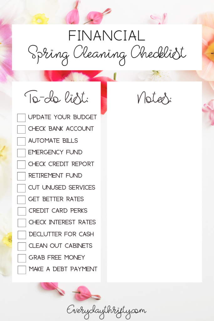 Spring cleaning checklist for 14 ways to kickstart financial spring cleaning