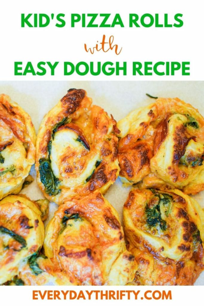 pinterest graphic for easy pizza rolls recipe