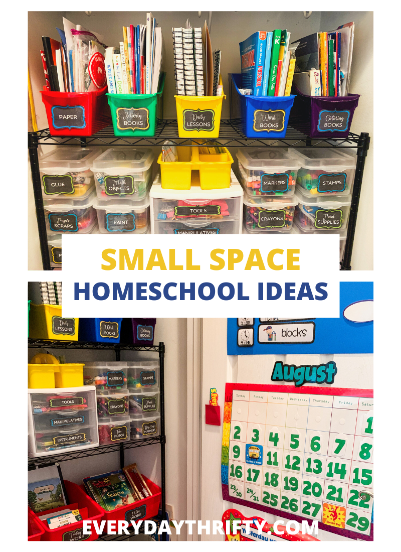 Storage Bins homeschool organization ideas for small spaces