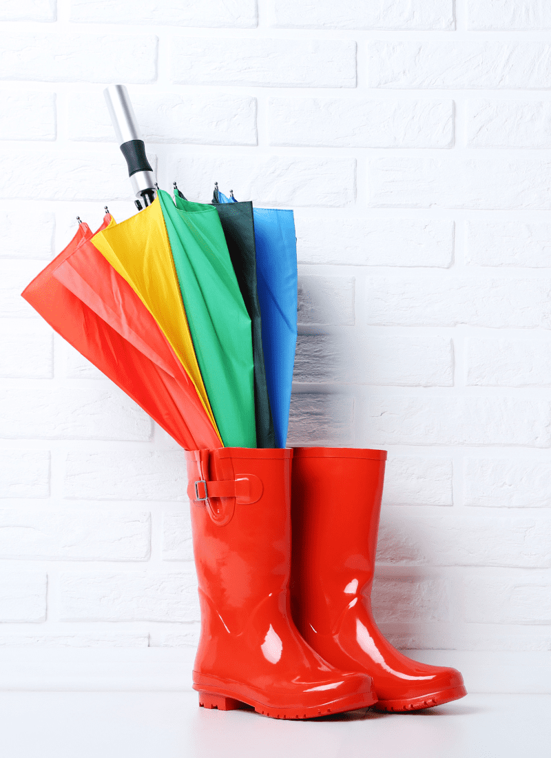 Rain boots and umbrella for article Emergency Fund 101