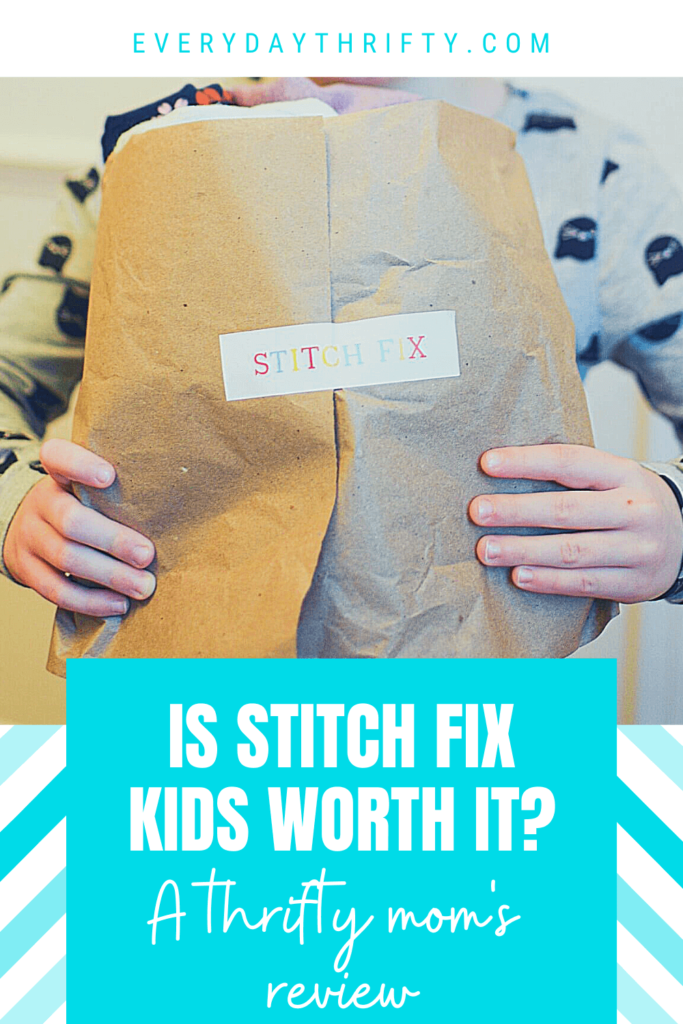 Child holding bag for stitch fix kids review