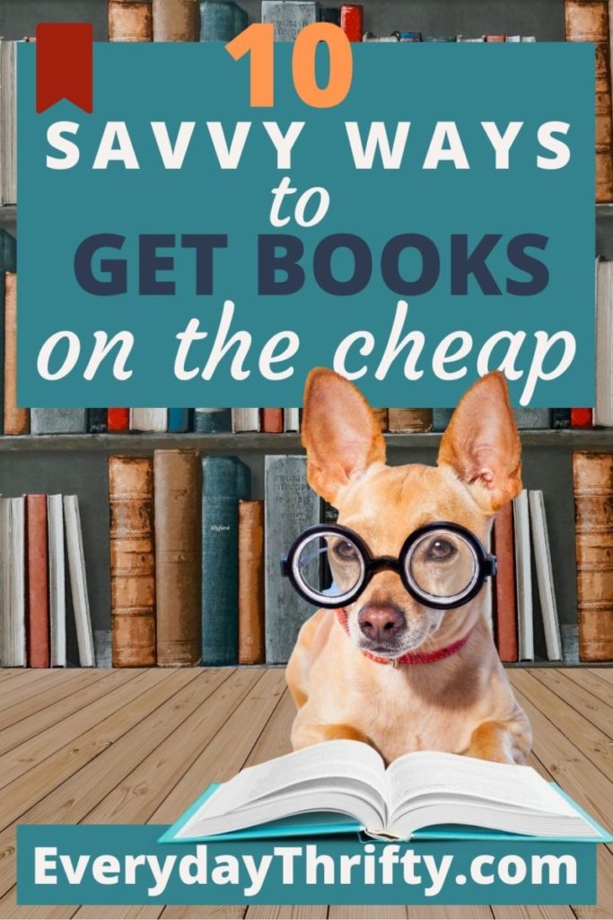 Dog with glasses looking reading a book for 10 Thrifty Tips to Save Money on Books