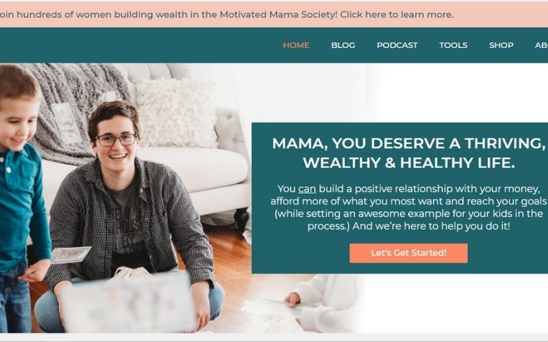 Screenshot of Smart Money Mamas home screen 