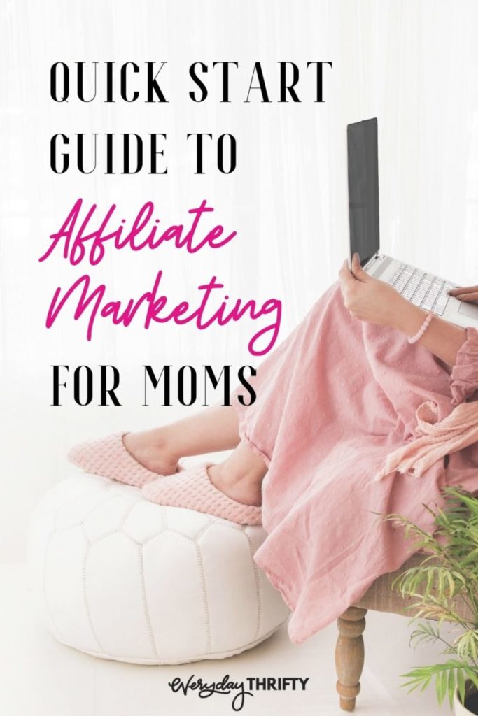 woman resting with feet up on laptop for affiliate marketing for moms pinterest image