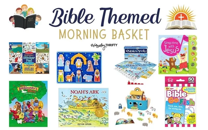 Bible themed morning activities with puzzles, games, books, and learning activities. 