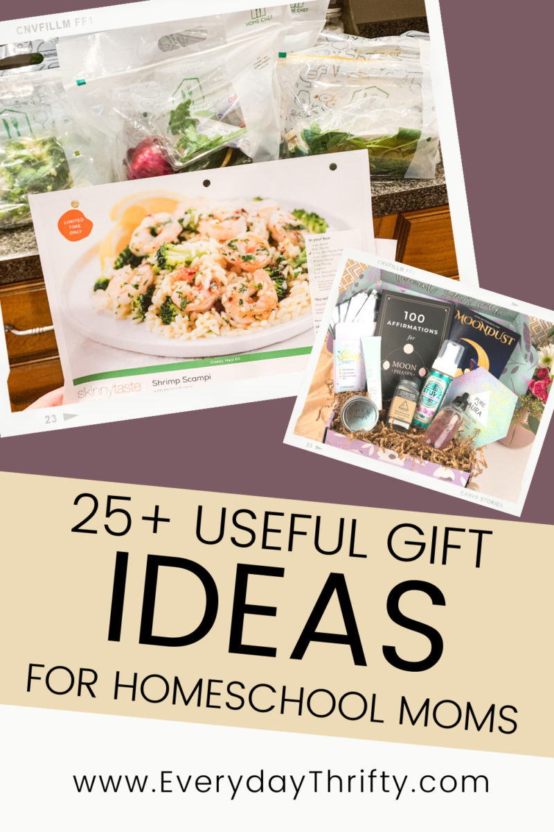 Pinterest Image with meal service and gift box photographed. 
