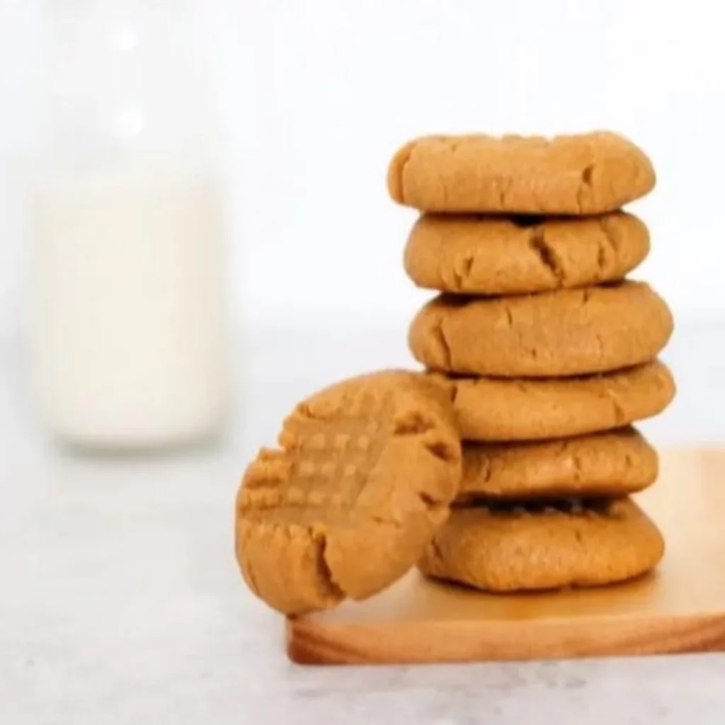 peanut butter cookies with milk for baby shower food ideas on a budget