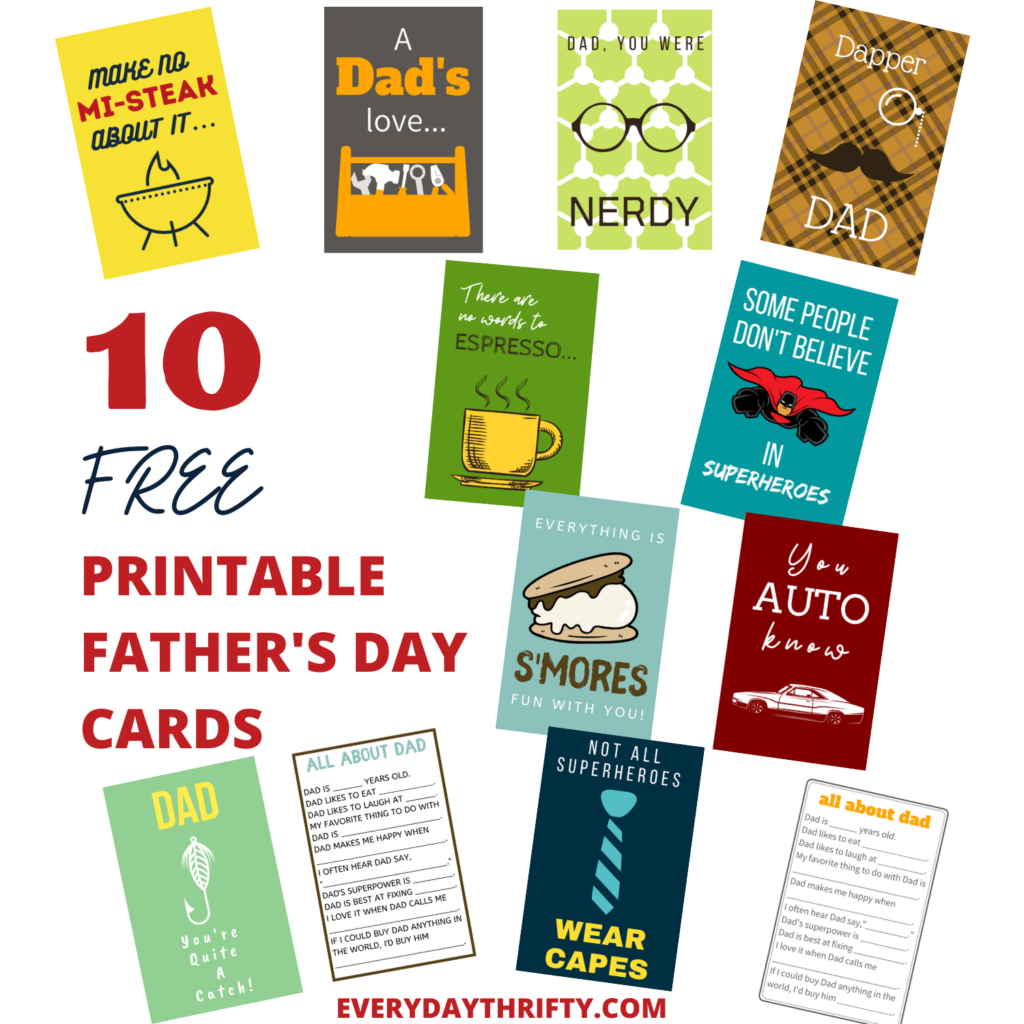 Graphic of Father's Day Card free printables