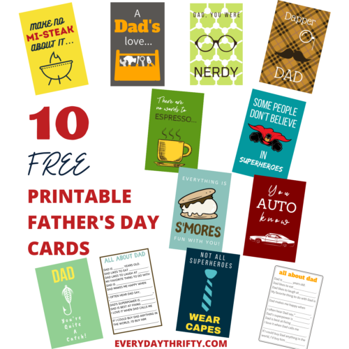 10 FREE Printable Father’s Day Cards! - Everyday Thrifty