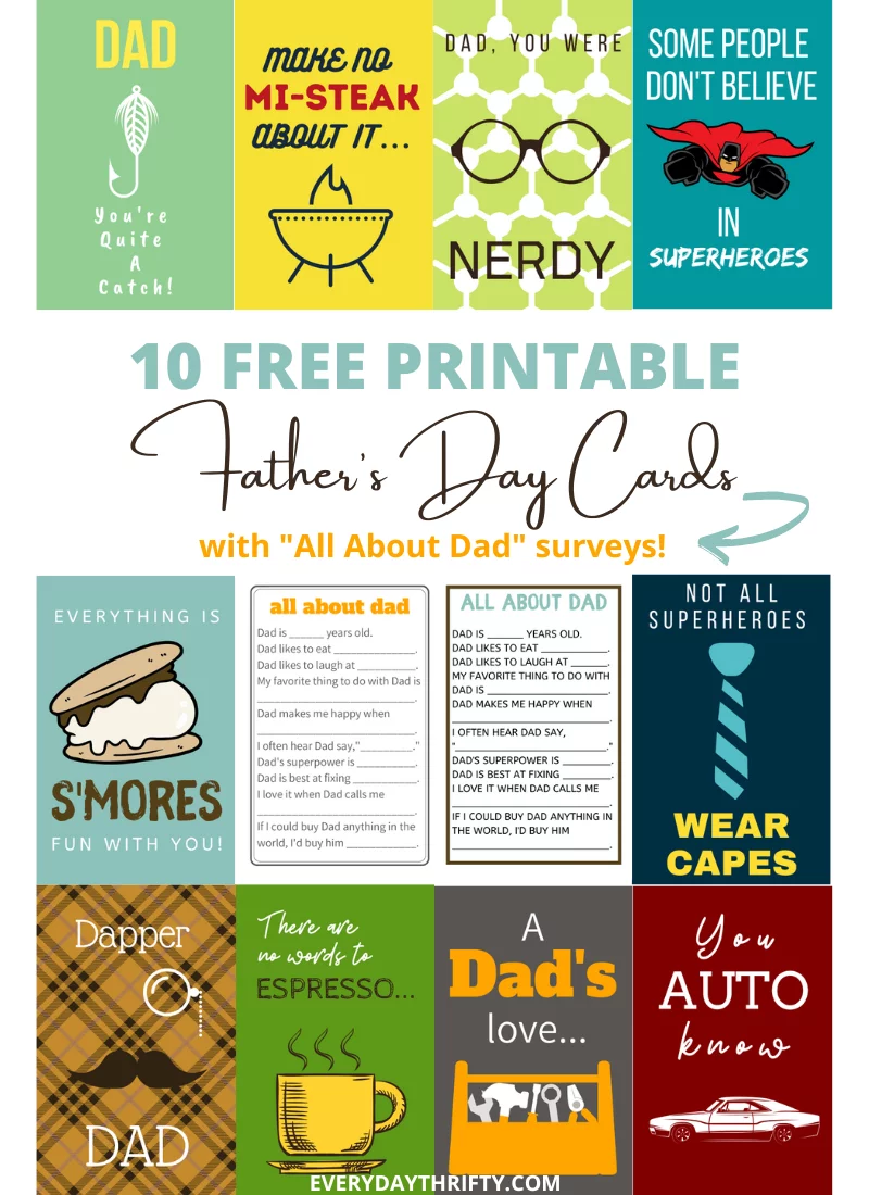 10 FREE Printable Father’s Day Cards!