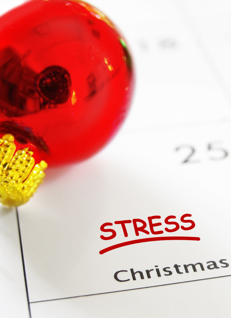 Christmas ornament and calendar for 10 Actionable Ways to Eliminate Holiday Stress
