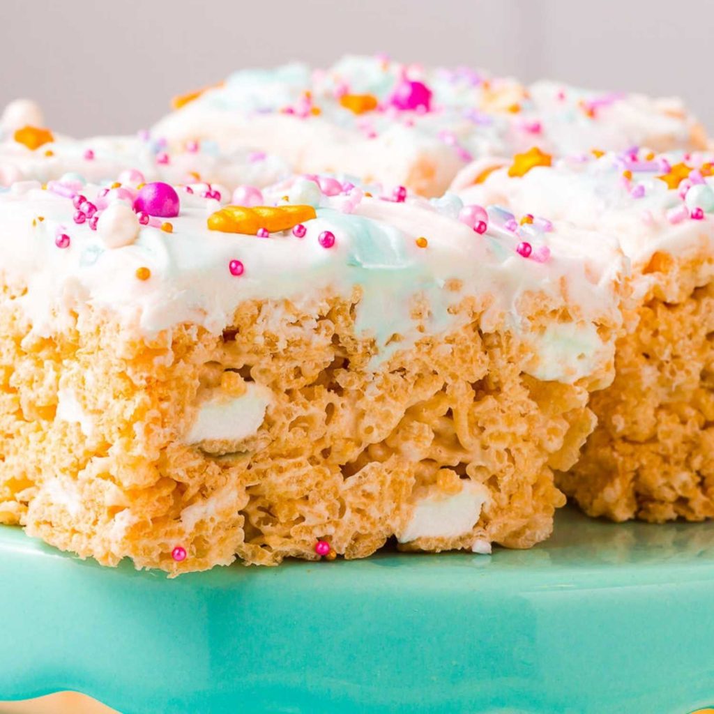 These soft and gooey Rice Krispie treats are very easy to make. 