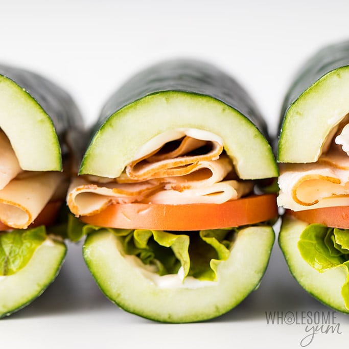 Cucumber subs make the perfect gluten-free lunch idea for cheap. 