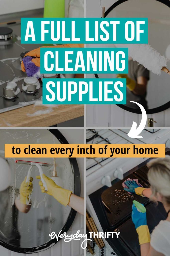 Get the full list of cleaning supplies for your home. Everything on this list is a must-have for any home owner. 