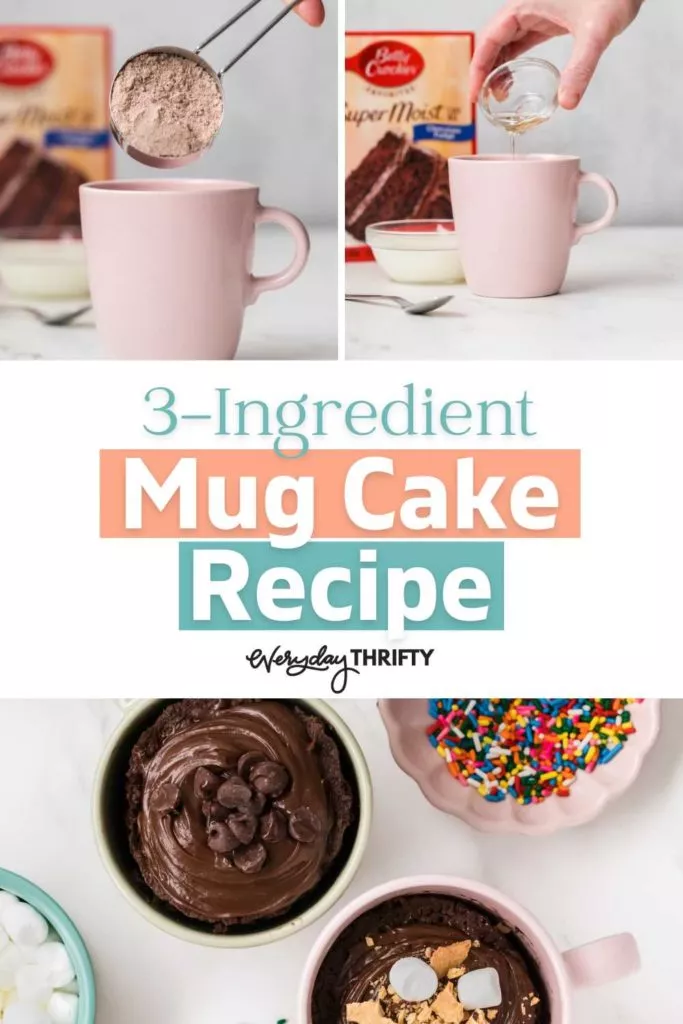 Learn how to make this super easy, 3-ingredient cake mix mug cake. Perfect for families, a late-night sweet craving, or birthday parties.