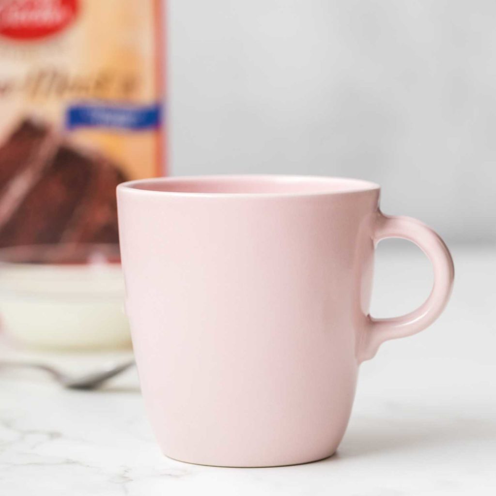 Use at least a 12oz mug for your cake mix mug cake recipe. 