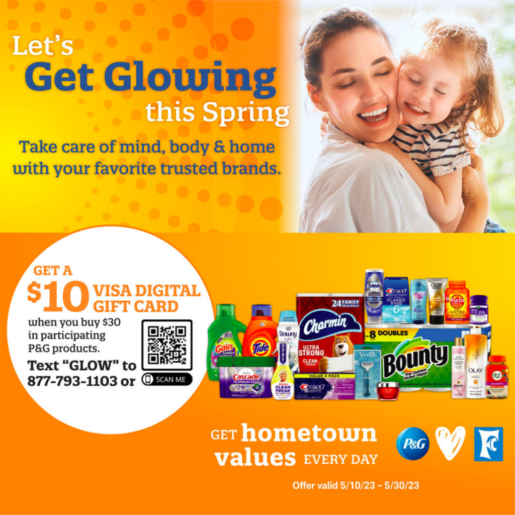 P&G offer to earn a $10 Visa Gift Card on a purchase at Food City