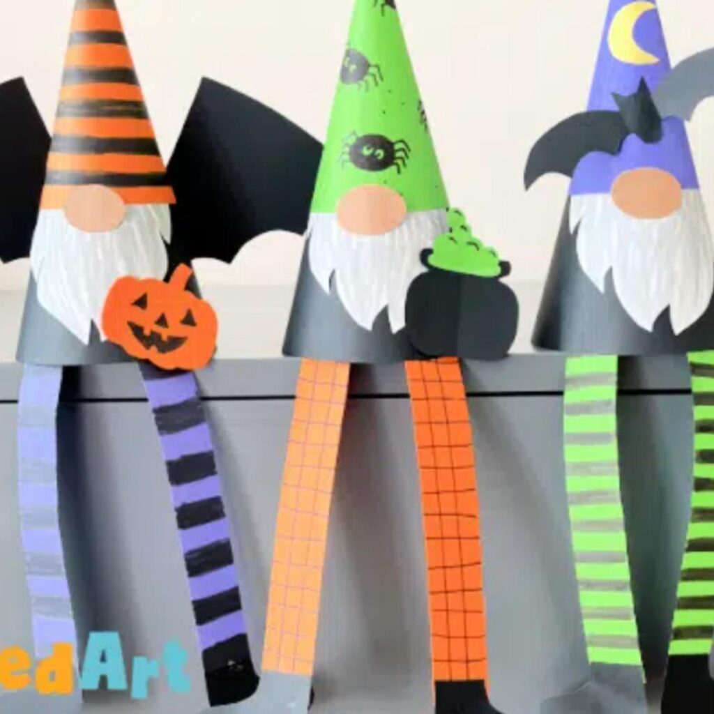Halloween gnome paper craft for dollar tree crafts ideas